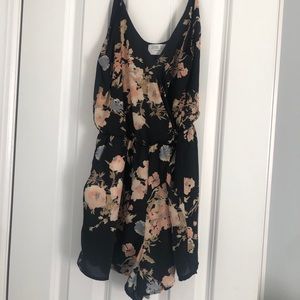 Floral black ROMPER